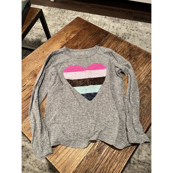Crewcuts Sequin Heart Long Sleeve Shirt - Picture 1 of 5